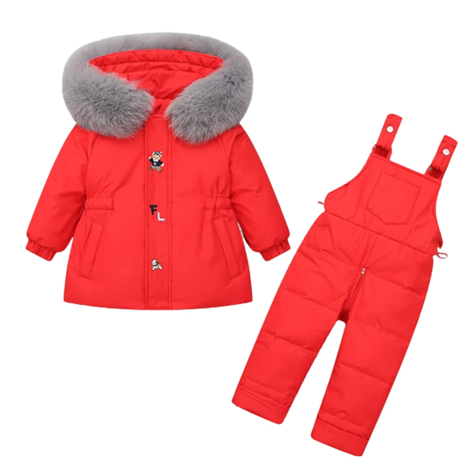 Amazon.co.jp: キッズスノースーツウィンターフード付きダウン